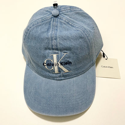Calvin Klein カルバンクライン キャップ ベースボール 帽子 ONE SIZE デニム 刺繍 ロゴCK レディース 青