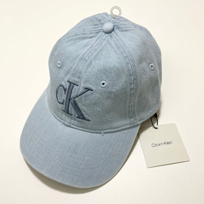 Calvin Klein カルバンクライン キャップ ベースボール 帽子 ONE SIZE デニム 刺繍 ロゴCK レディース 青