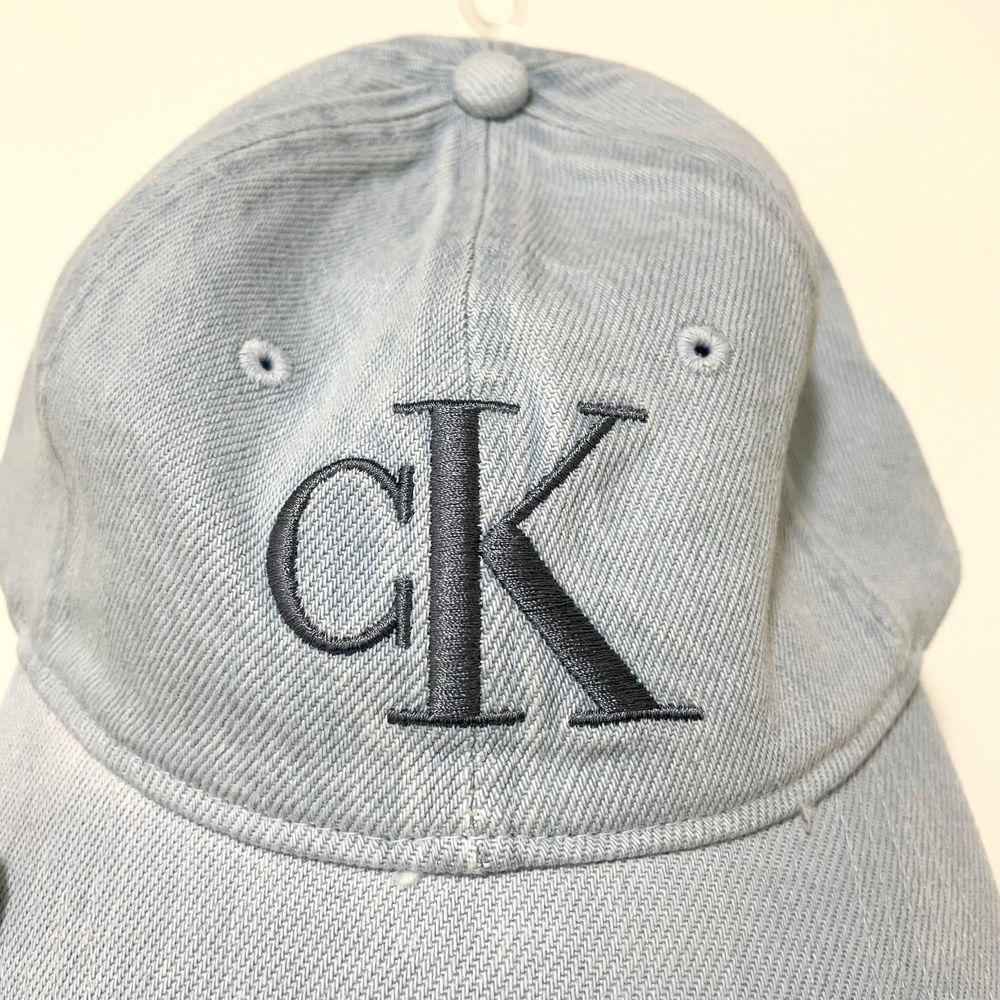 Calvin Klein カルバンクライン キャップ ベースボール 帽子 ONE SIZE デニム 刺繍 ロゴCK レディース 青