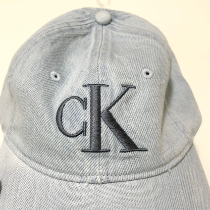 Calvin Klein カルバンクライン キャップ ベースボール 帽子 ONE SIZE デニム 刺繍 ロゴCK レディース 青