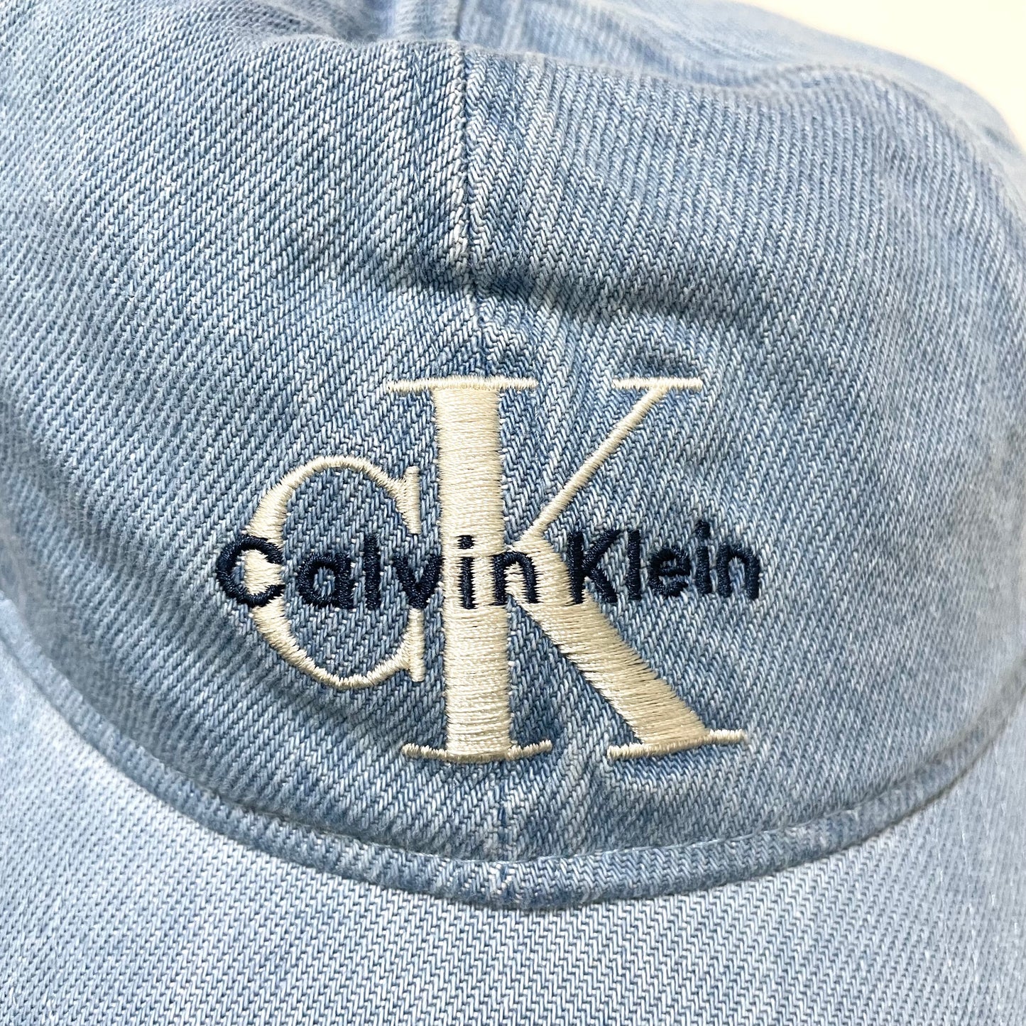 Calvin Klein カルバンクライン キャップ ベースボール 帽子 ONE SIZE デニム 刺繍 ロゴCK レディース 青