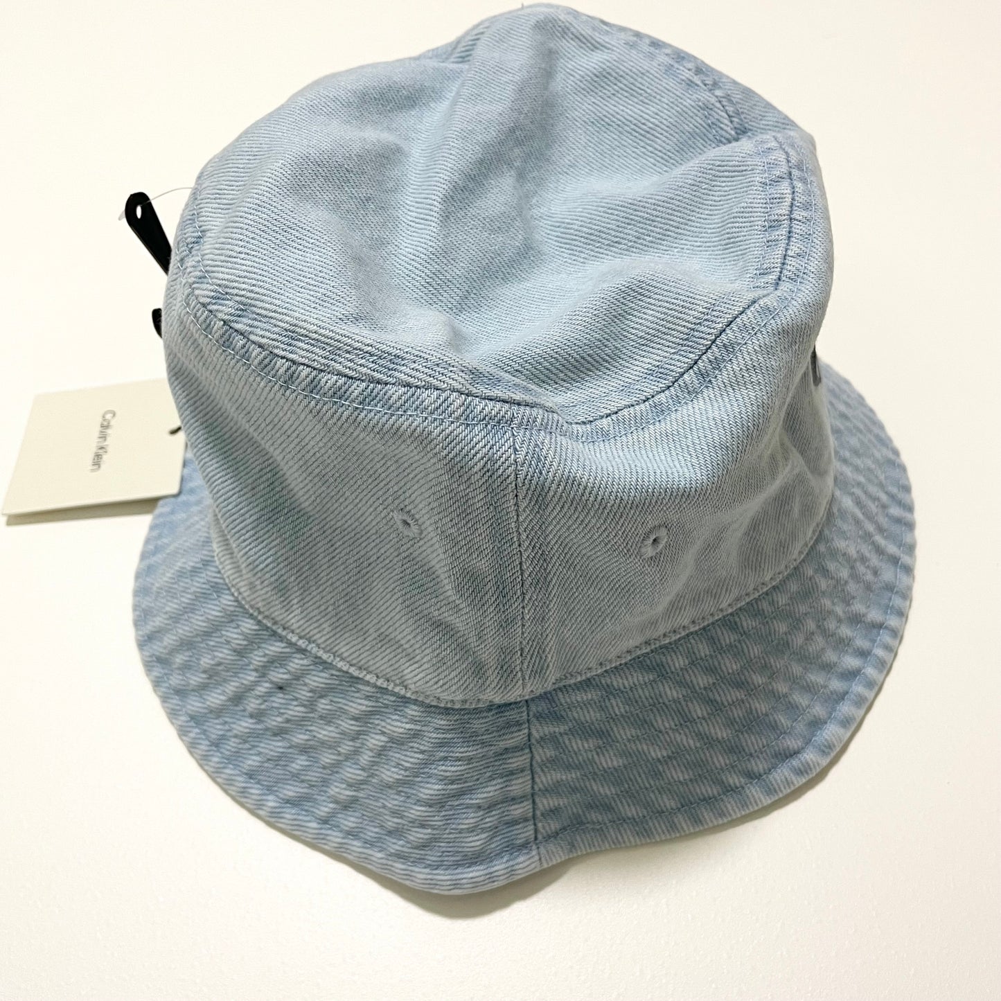 Calvin Klein カルバンクライン バケハ バケットハット 帽子 ONE SIZE デニム 刺繍 ロゴ レディース 青