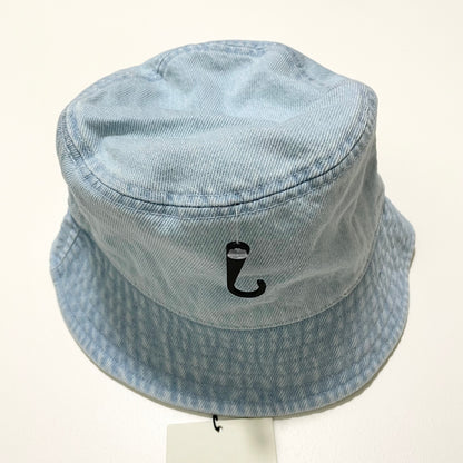 Calvin Klein カルバンクライン バケハ バケットハット 帽子 ONE SIZE デニム 刺繍 ロゴ レディース 青