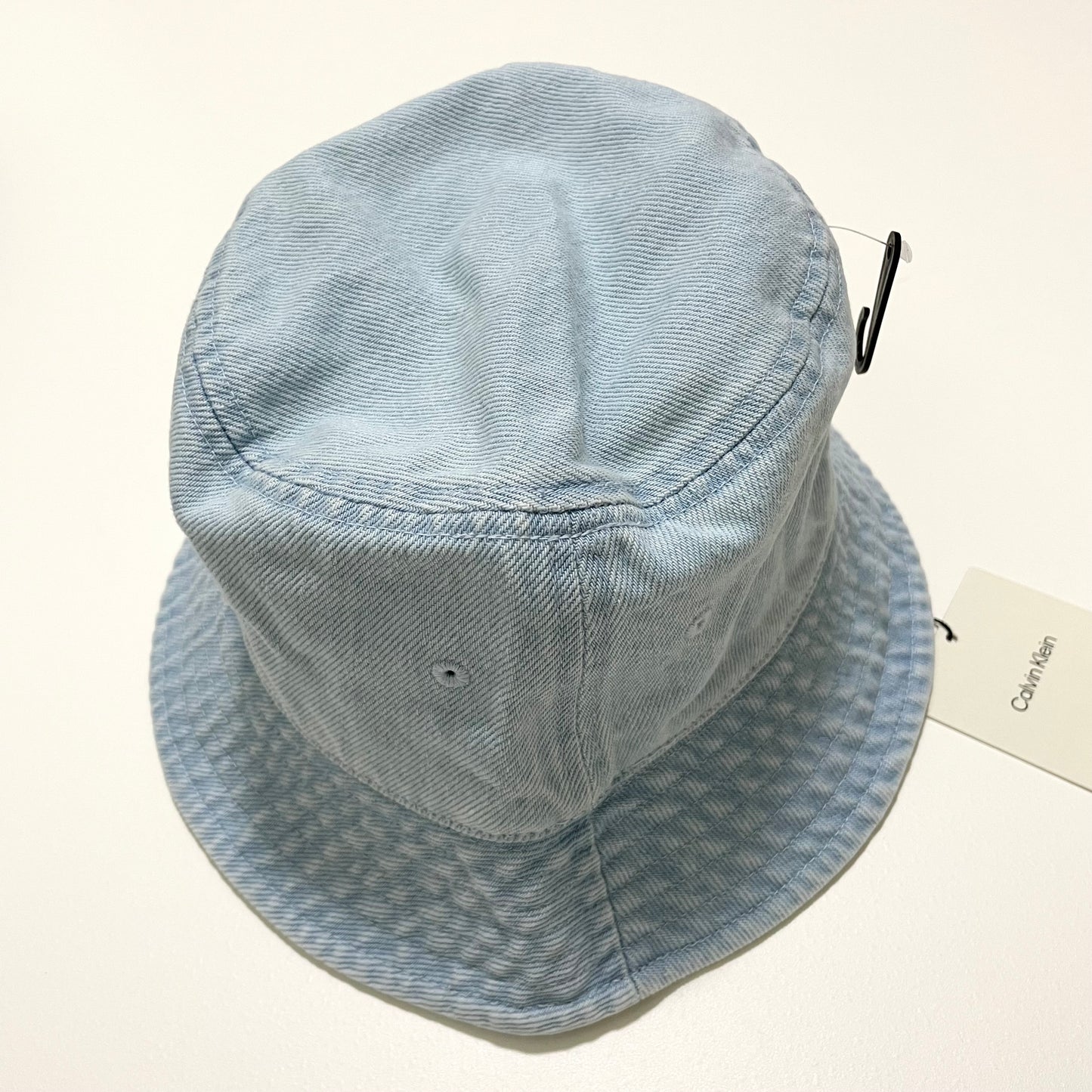 Calvin Klein カルバンクライン バケハ バケットハット 帽子 ONE SIZE デニム 刺繍 ロゴ レディース 青