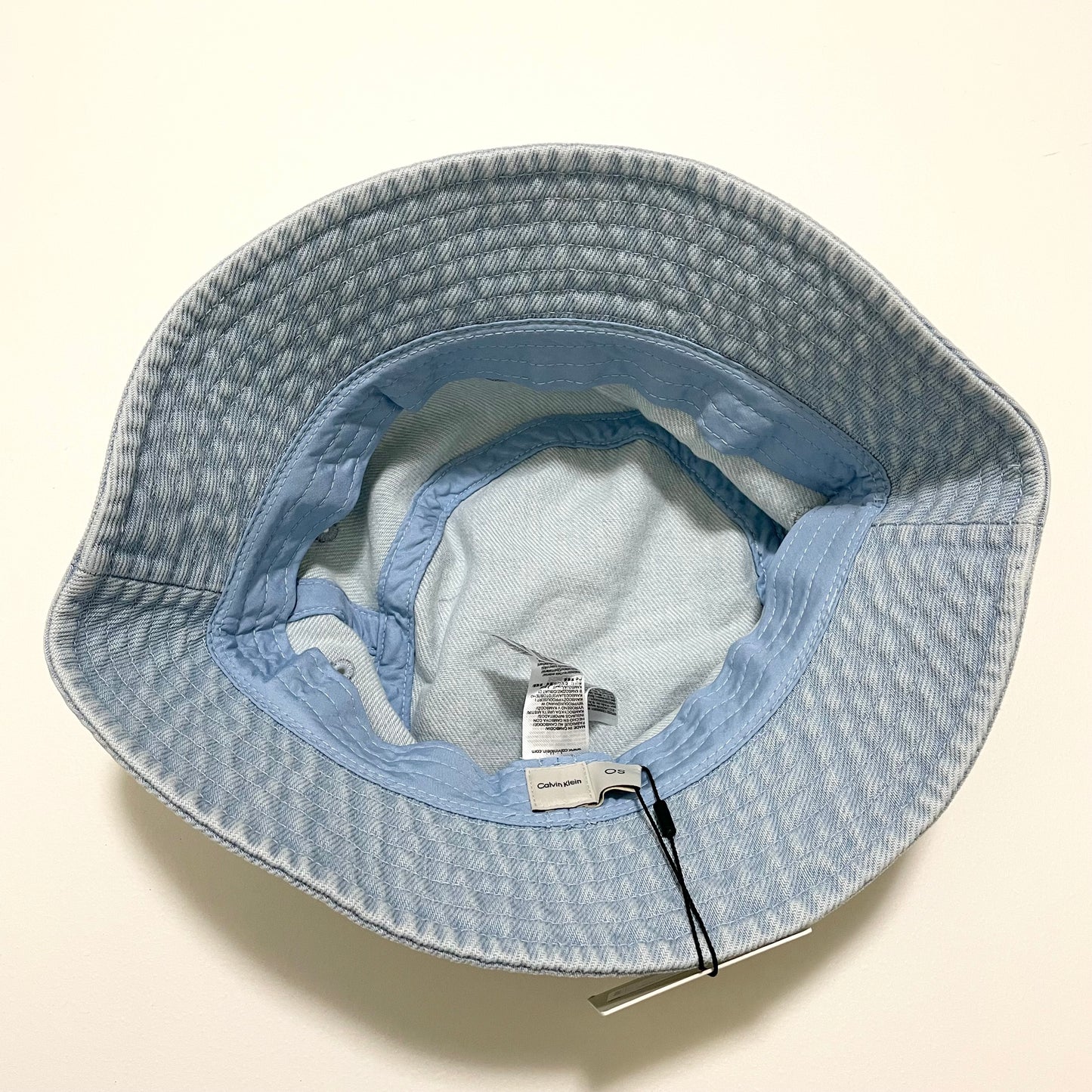 Calvin Klein カルバンクライン バケハ バケットハット 帽子 ONE SIZE デニム 刺繍 ロゴ レディース 青