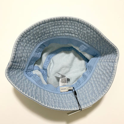 Calvin Klein カルバンクライン バケハ バケットハット 帽子 ONE SIZE デニム 刺繍 ロゴ レディース 青