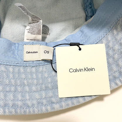 Calvin Klein カルバンクライン バケハ バケットハット 帽子 ONE SIZE デニム 刺繍 ロゴ レディース 青