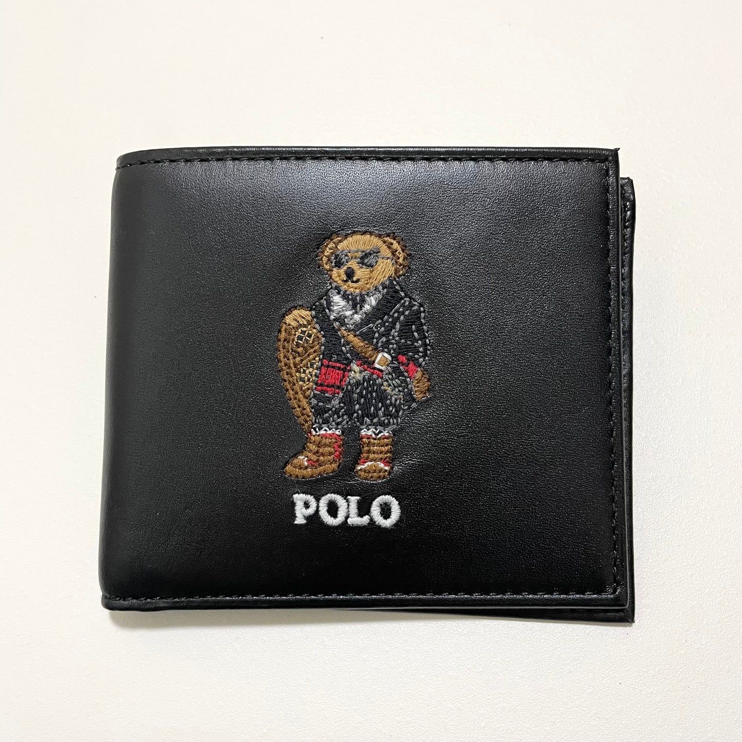 PORO RALPH LAUREN ポロラルフローレン 財布 折り財布 二つ折り ウォレット ポロベア 熊 メンズ 黒 ブラック