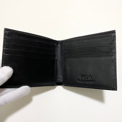 PORO RALPH LAUREN ポロラルフローレン 財布 折り財布 二つ折り ウォレット ポロベア 熊 メンズ 黒 ブラック