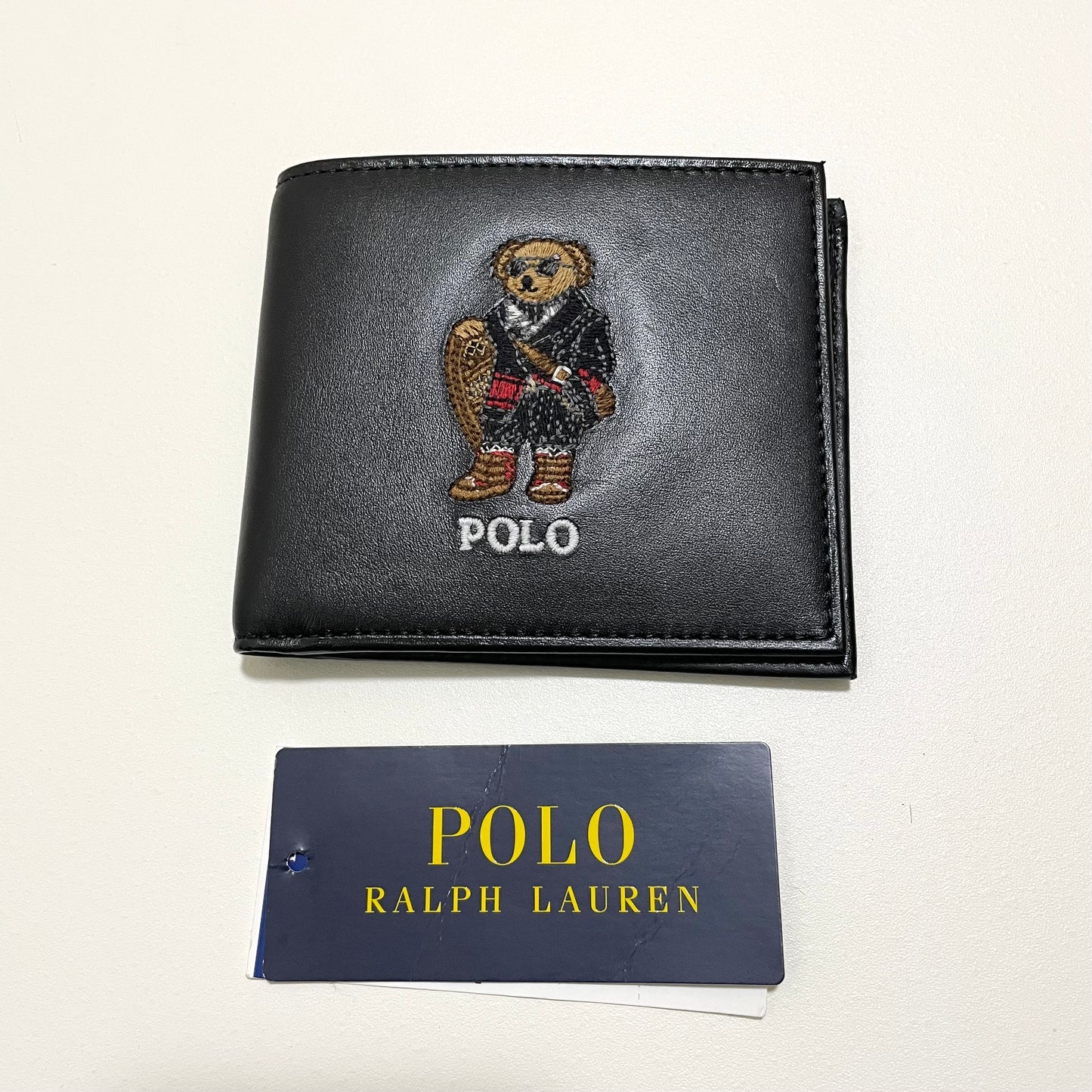 PORO RALPH LAUREN ポロラルフローレン 財布 折り財布 二つ折り ウォレット ポロベア 熊 メンズ 黒 ブラック