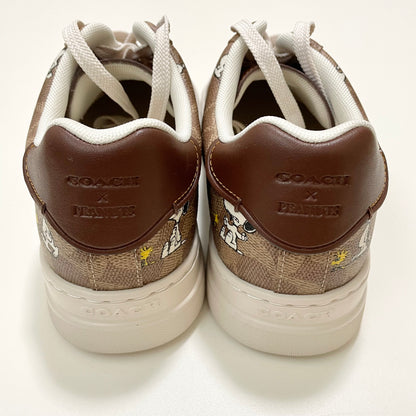 COACH コーチ PEANUTS SNOOPY スヌーピー コラボ スニーカー 26.5cm シグネチャー レディース ブラウン