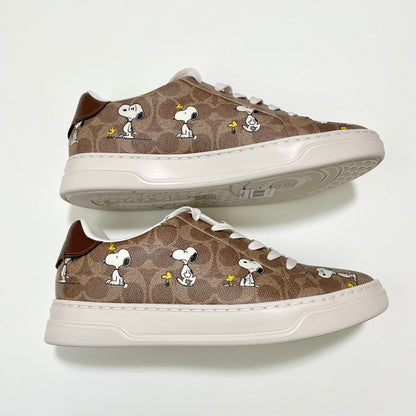COACH コーチ PEANUTS SNOOPY スヌーピー コラボ スニーカー 26.5cm シグネチャー レディース ブラウン