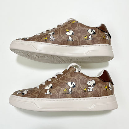 COACH コーチ PEANUTS SNOOPY スヌーピー コラボ スニーカー 26.5cm シグネチャー レディース ブラウン
