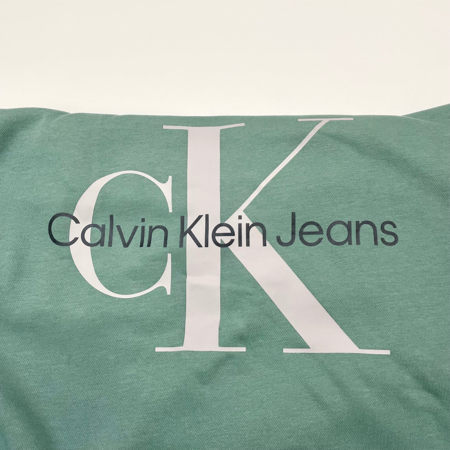 Calvin Klein カルバンクライン トレーナー XL 裏起毛 長袖 CK ブランド ロゴ プリント メンズ 緑 グリーン