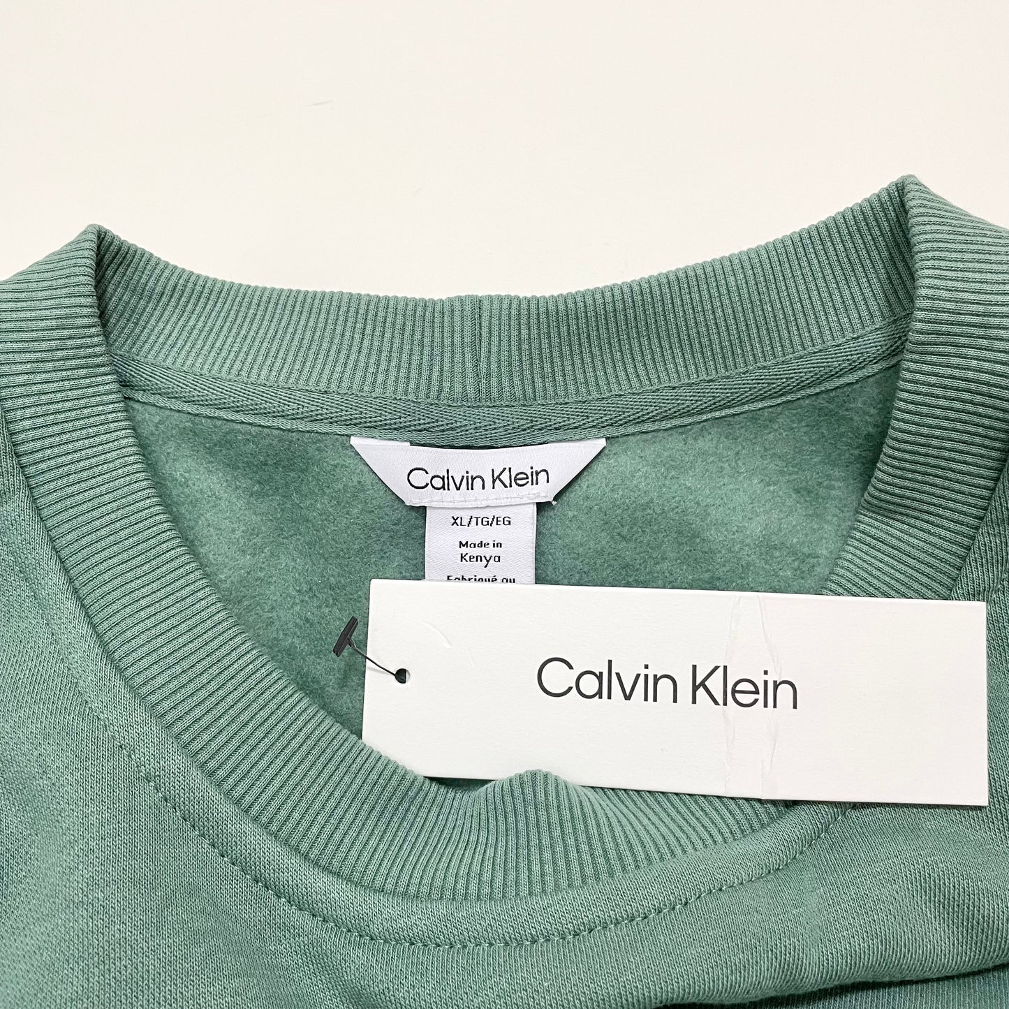 Calvin Klein カルバンクライン トレーナー XL 裏起毛 長袖 CK ブランド ロゴ プリント メンズ 緑 グリーン