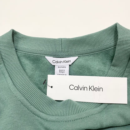 Calvin Klein カルバンクライン トレーナー XL 裏起毛 長袖 CK ブランド ロゴ プリント メンズ 緑 グリーン