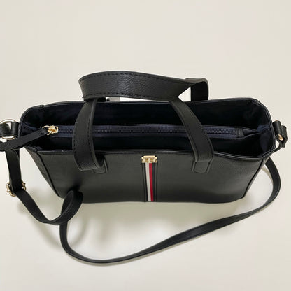 TOMMY HILFIGER トミーヒルフィガー ショルダーバッグ 斜め掛け レディース シンプル ロゴ トリコロール ブラック