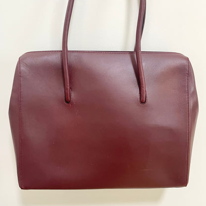 Cartier カルティエ トートバッグ マストライン 肩掛け レザー レディース ボルドー 美品 中古
