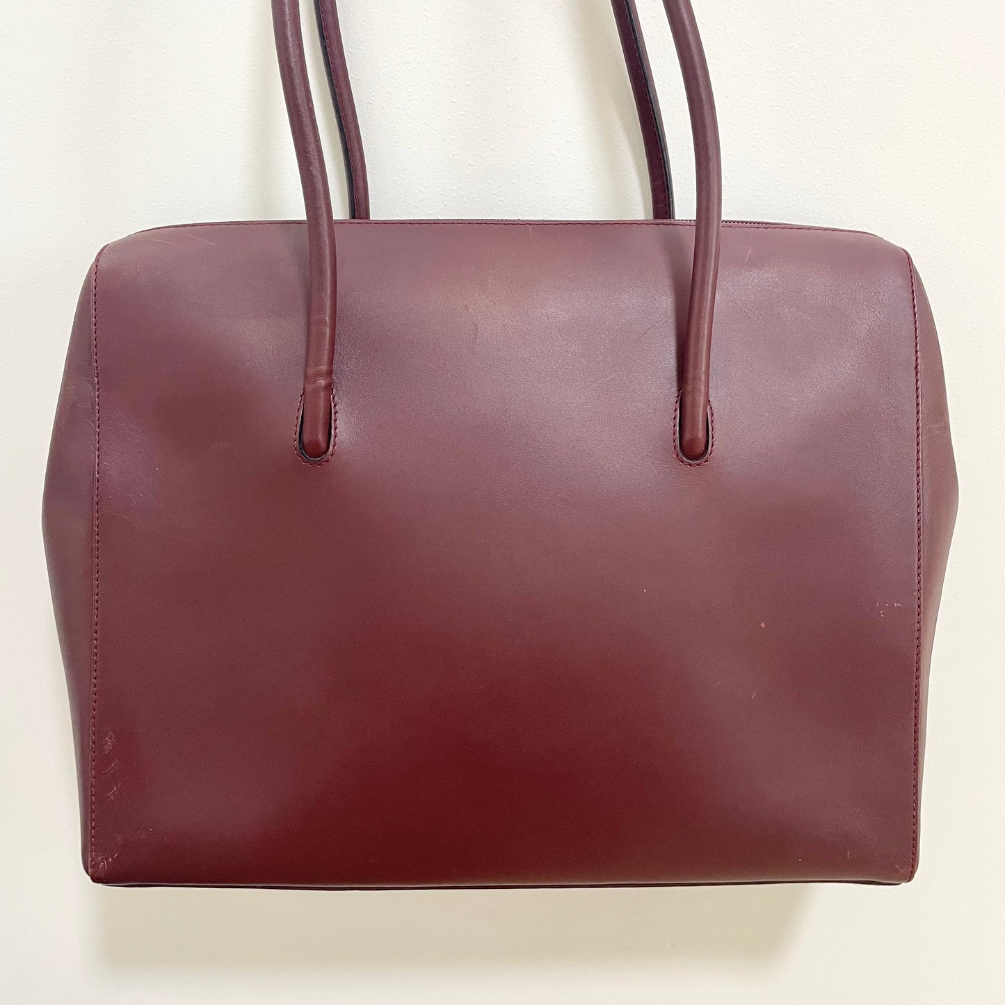 Cartier カルティエ トートバッグ マストライン 肩掛け レザー レディース ボルドー 美品 中古