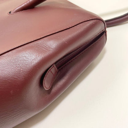 Cartier カルティエ トートバッグ マストライン 肩掛け レザー レディース ボルドー 美品 中古