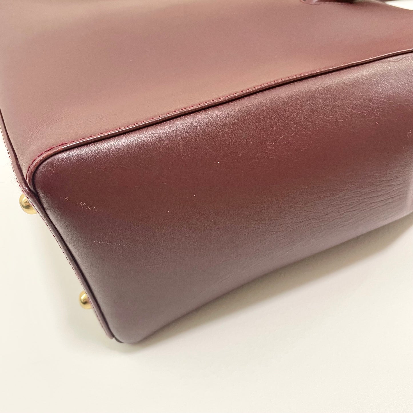 Cartier カルティエ トートバッグ マストライン 肩掛け レザー レディース ボルドー 美品 中古