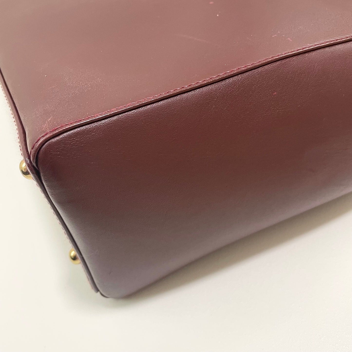 Cartier カルティエ トートバッグ マストライン 肩掛け レザー レディース ボルドー 美品 中古