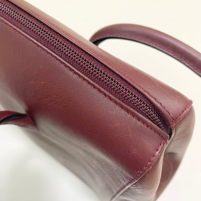 Cartier カルティエ トートバッグ マストライン 肩掛け レザー レディース ボルドー 美品 中古