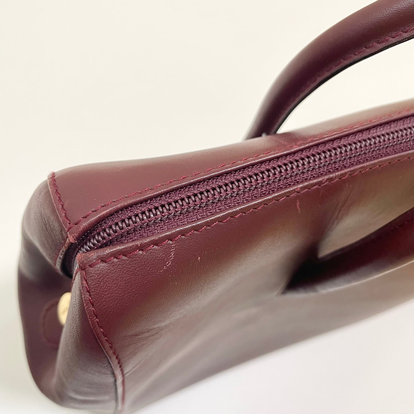 Cartier カルティエ トートバッグ マストライン 肩掛け レザー レディース ボルドー 美品 中古