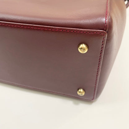 Cartier カルティエ トートバッグ マストライン 肩掛け レザー レディース ボルドー 美品 中古