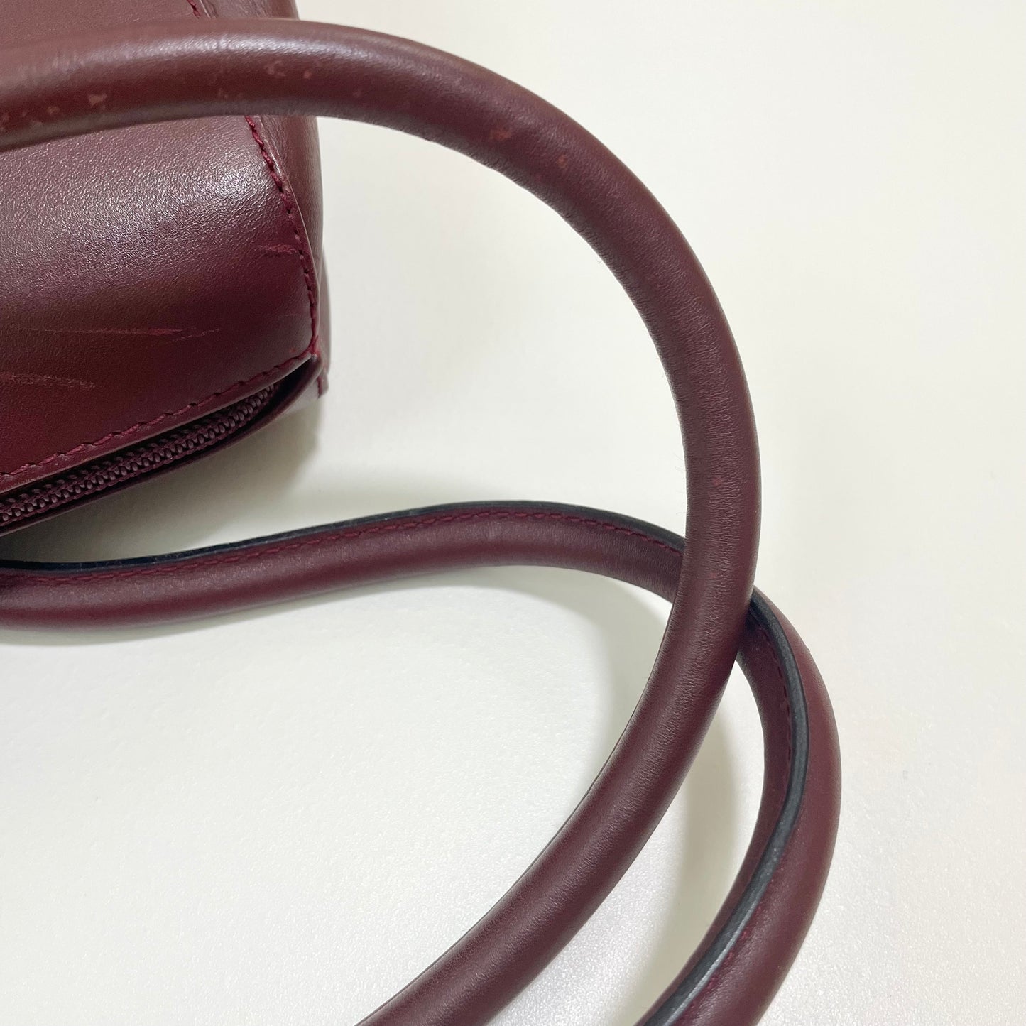 Cartier カルティエ トートバッグ マストライン 肩掛け レザー レディース ボルドー 美品 中古