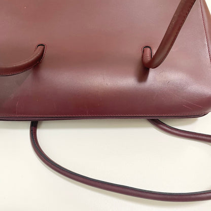 Cartier カルティエ トートバッグ マストライン 肩掛け レザー レディース ボルドー 美品 中古