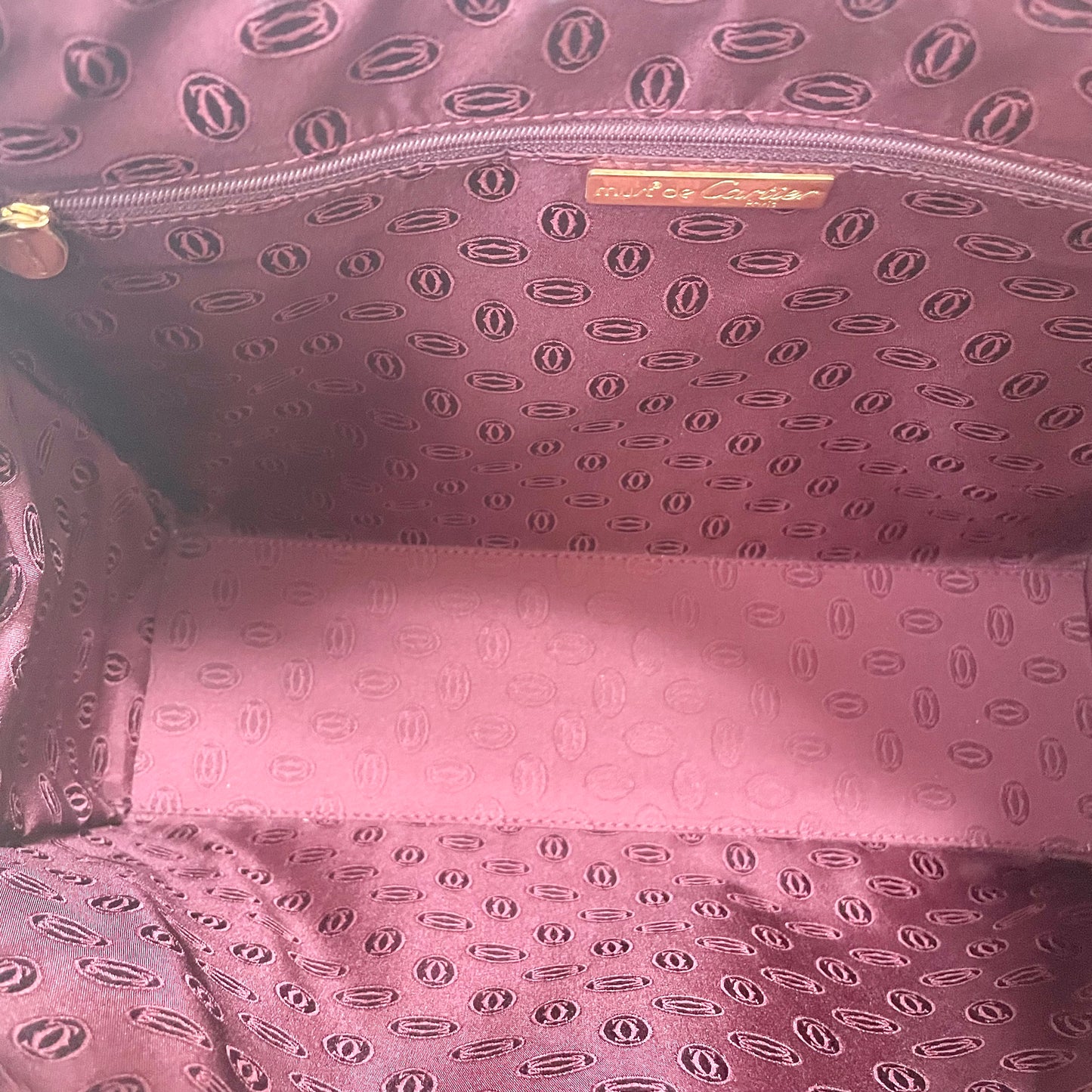 Cartier カルティエ トートバッグ マストライン 肩掛け レザー レディース ボルドー 美品 中古