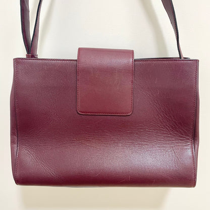 Cartier カルティエ ショルダーバッグ ターンロック マストライン 斜め掛け レザー レディース 美品 ボルドー 中古