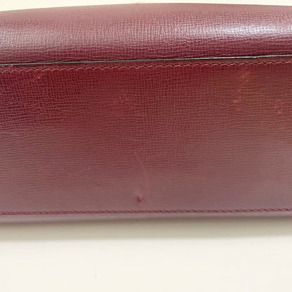 Cartier カルティエ ショルダーバッグ ターンロック マストライン 斜め掛け レザー レディース 美品 ボルドー 中古