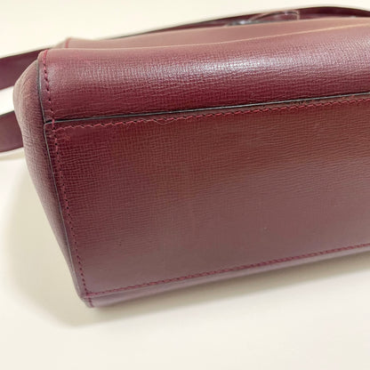 Cartier カルティエ ショルダーバッグ ターンロック マストライン 斜め掛け レザー レディース 美品 ボルドー 中古