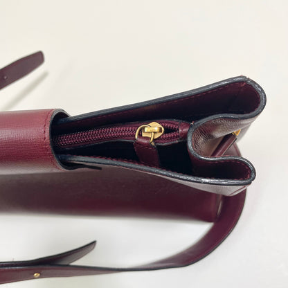 Cartier カルティエ ショルダーバッグ ターンロック マストライン 斜め掛け レザー レディース 美品 ボルドー 中古