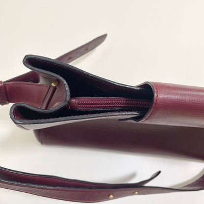 Cartier カルティエ ショルダーバッグ ターンロック マストライン 斜め掛け レザー レディース 美品 ボルドー 中古