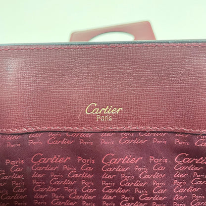 Cartier カルティエ ショルダーバッグ ターンロック マストライン 斜め掛け レザー レディース 美品 ボルドー 中古
