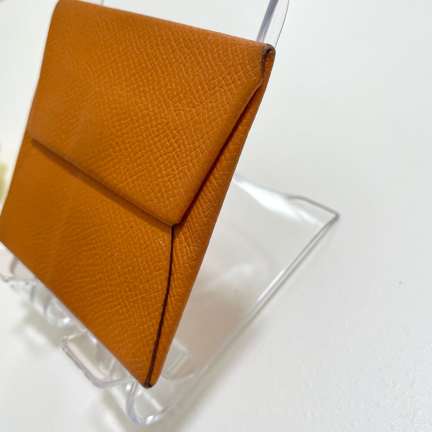 HERMES エルメス コインケース 小銭入れ バスティア エバーカラー シンプル レディース オレンジ 美品 中古