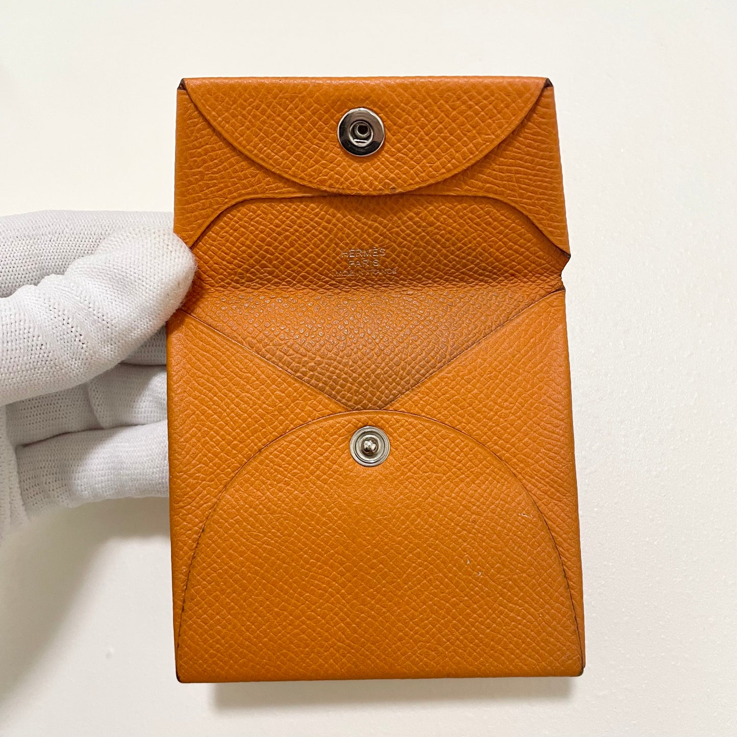 HERMES エルメス コインケース 小銭入れ バスティア エバーカラー シンプル レディース オレンジ 美品 中古