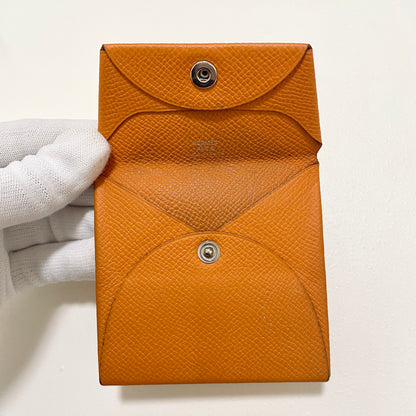 HERMES エルメス コインケース 小銭入れ バスティア エバーカラー シンプル レディース オレンジ 美品 中古