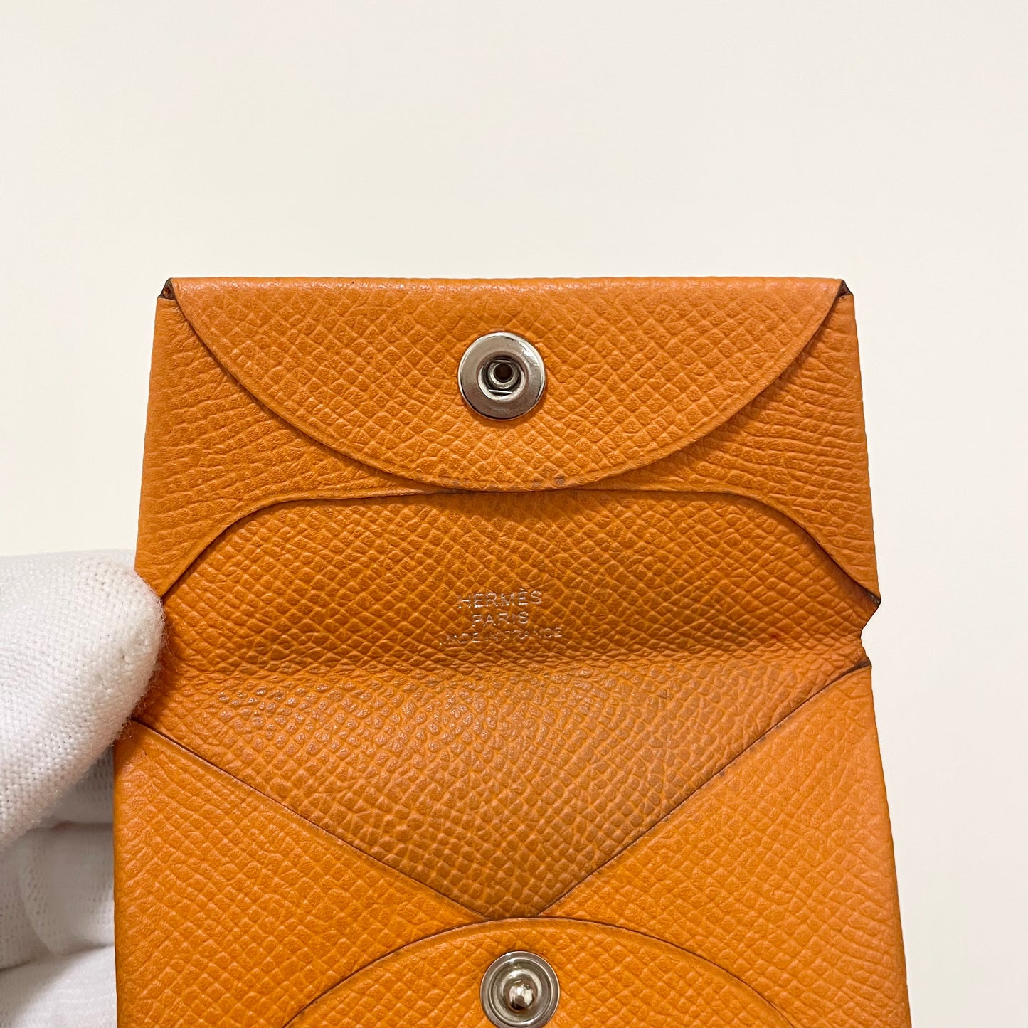 HERMES エルメス コインケース 小銭入れ バスティア エバーカラー シンプル レディース オレンジ 美品 中古