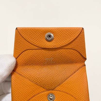HERMES エルメス コインケース 小銭入れ バスティア エバーカラー シンプル レディース オレンジ 美品 中古
