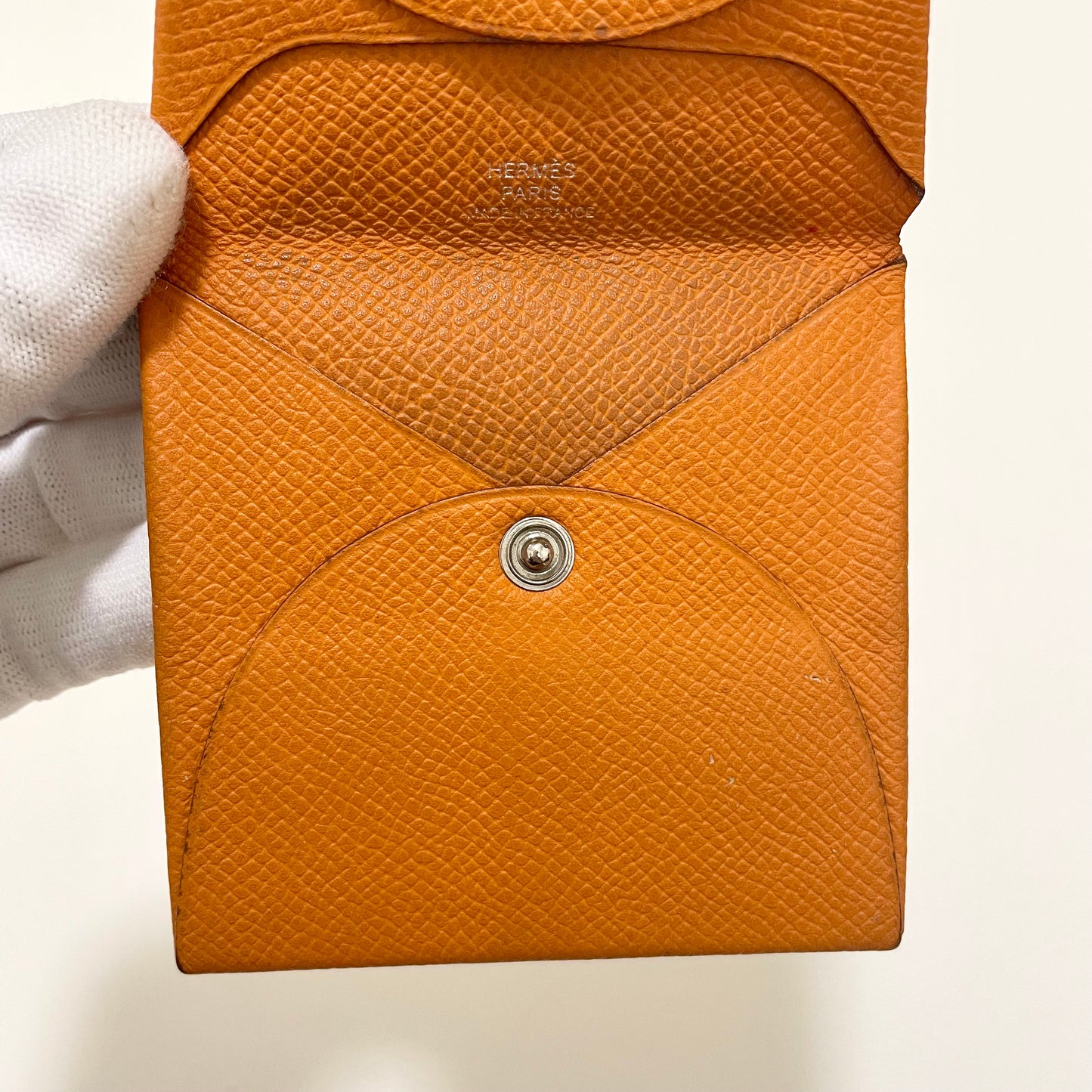 HERMES エルメス コインケース 小銭入れ バスティア エバーカラー シンプル レディース オレンジ 美品 中古
