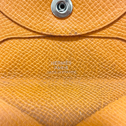 HERMES エルメス コインケース 小銭入れ バスティア エバーカラー シンプル レディース オレンジ 美品 中古