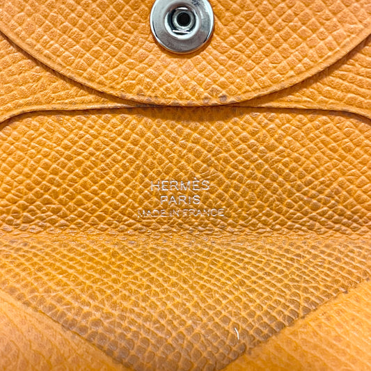 HERMES エルメス コインケース 小銭入れ バスティア エバーカラー シンプル レディース オレンジ 美品 中古