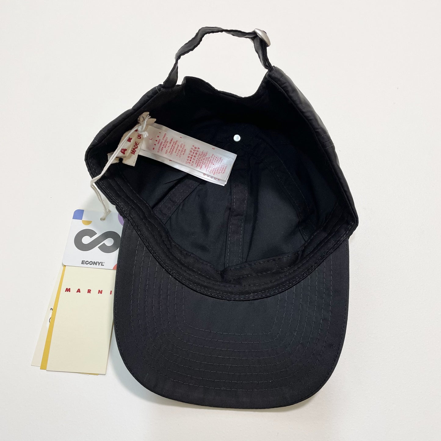 MARNI マルニ ベースボールキャップ レディース メンズ 刺繍 ナイロン 撥水 帽子 シンプル 黒 ブラック 新品未使用