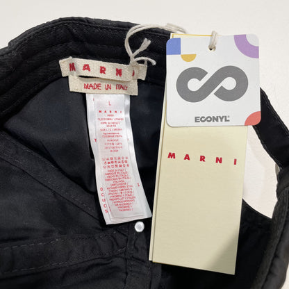 MARNI マルニ ベースボールキャップ レディース メンズ 刺繍 ナイロン 撥水 帽子 シンプル 黒 ブラック 新品未使用