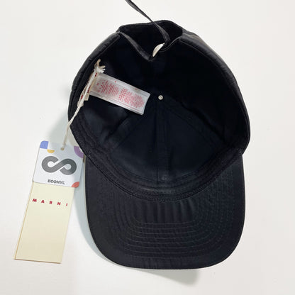 MARNI マルニ ベースボールキャップ レディース メンズ 刺繍 ナイロン 撥水 帽子 シンプル 黒 ブラック 新品未使用