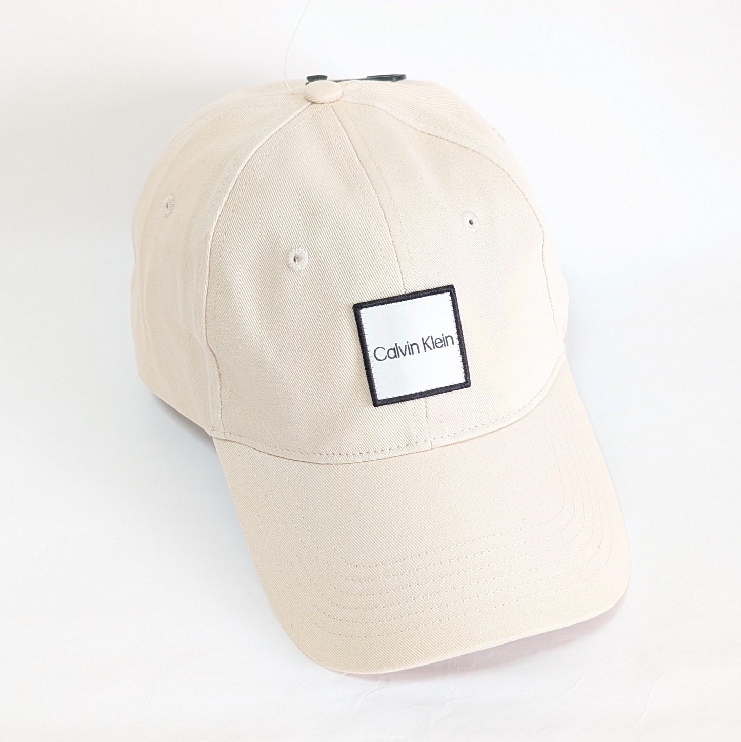 Calvin Klein キャップ ベージュ 帽子 センターロゴ 男女兼用 白